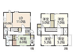 廣本貸家 5LDKの間取り