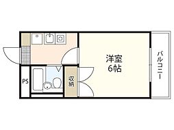 パステルクボ15 1Kの間取図画像