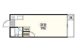 コーポアルファ ワンルームの間取図画像