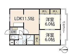 プチ.コーポ 2LDKの間取図画像