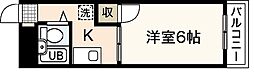 ウイング五日市駅前B棟 1Kの間取図画像