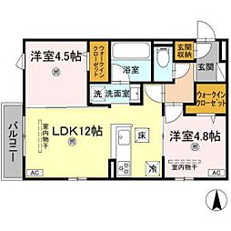 campanella山本 2LDKの間取図画像