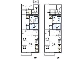 レオパレス行友 1階1Kの間取り