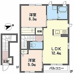 ドリームフォレストS 2LDKの間取図画像