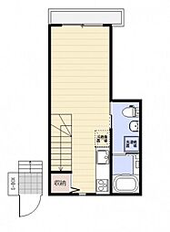 メゾンブランシェ ワンルームの間取図画像