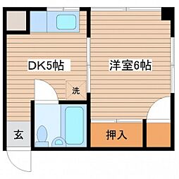 杉本ビル 1DKの間取図画像