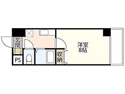 ユアコート舟入 1Kの間取図画像