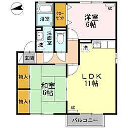 セジュール雅21B 2LDKの間取図画像