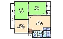 グリーンコートB 3DKの間取図画像