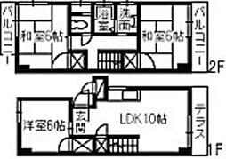 海老園テラスハウス 3LDKの間取図画像