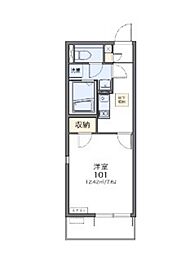 レオネクストベンチマーク祇園 1Kの間取図画像