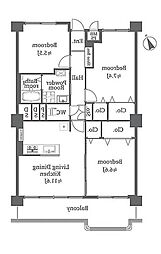 五日市シーサイドハイツ 3LDKの間取図画像