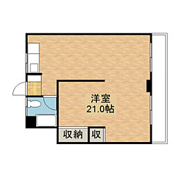 海田マンション ワンルームの間取図画像