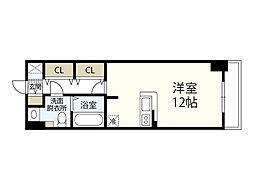 JR新白島駅前東亜ビル ワンルームの間取図画像