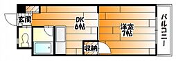 第2スカイビル 1DKの間取図画像