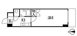 メルベーユ八番館 1Kの間取図画像