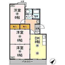 TSビル 3DKの間取図画像