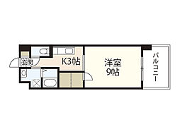 ロアール南竹屋 1Kの間取図画像