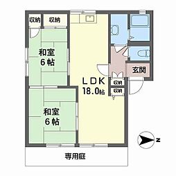 コーポN 2LDKの間取図画像