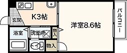 ドエルまさもとB 1Kの間取図画像