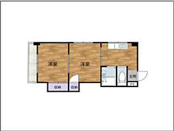 第5片山ビル 2DKの間取図画像