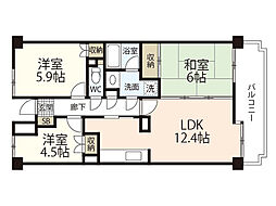 戸坂くるめ木パークマンション 3LDKの間取図画像