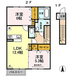 メゾンひかり 2LDKの間取図画像