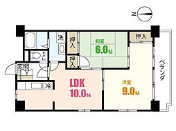 ヴィブレ西原 2LDKの間取図画像