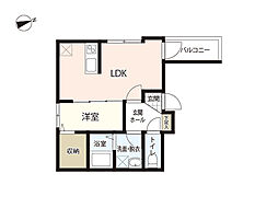 セブンプロート船越南 1LDKの間取図画像