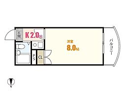 第13やたがいビル 1Kの間取図画像