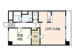 田清ビル 1LDKの間取図画像