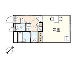 レオパレスwest 1Kの間取図画像