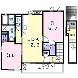 エテルノガーデン亀山 2LDKの間取図画像