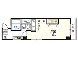 リバーウォーク広瀬 ワンルームの間取図画像