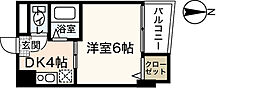 にしたやビル 1DKの間取図画像