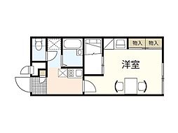 レオパレスサン宮島 1Kの間取図画像