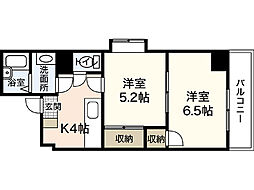 第18やたがいビル 2Kの間取図画像