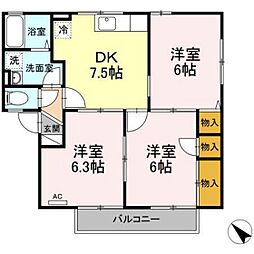 シャルマンハイツA 3DKの間取図画像