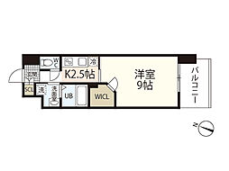 S-RESIDENCE観音本町 1Kの間取図画像