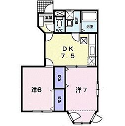 メリッサ 2DKの間取図画像