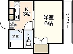 シングルピア五日市 1Kの間取図画像