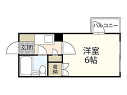 Mビル3 1Kの間取図画像