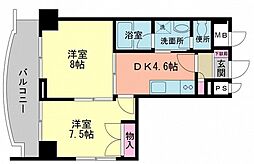 サンビレッジ段原 2DKの間取図画像