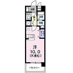 ペスカ・フィオーレ ワンルームの間取図画像