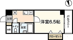 ハートランド舟入中町 1Kの間取図画像