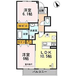 グリーンスフィア 2LDKの間取図画像