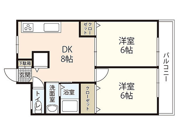 第3広田ビル ｜広島県広島市西区高須1丁目(賃貸マンション2LDK・4階・42.12㎡)の写真 その2