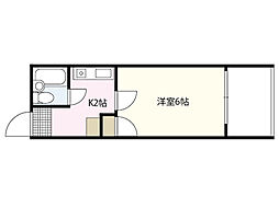 パルコープ庚午 1Kの間取図画像