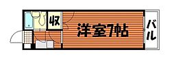 山本ビル 1Kの間取図画像