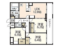 アーブルブリエ 3階3LDKの間取り